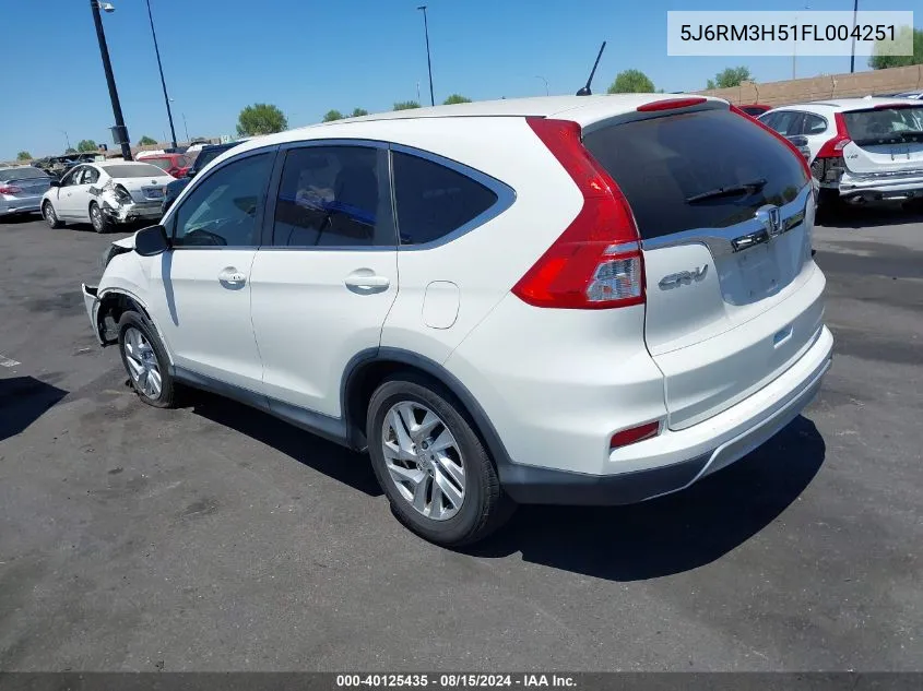 2015 Honda Cr-V Ex VIN: 5J6RM3H51FL004251 Lot: 40125435