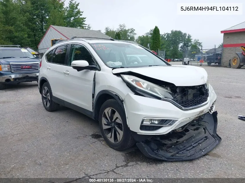 2015 Honda Cr-V Touring VIN: 5J6RM4H94FL104112 Lot: 40130135