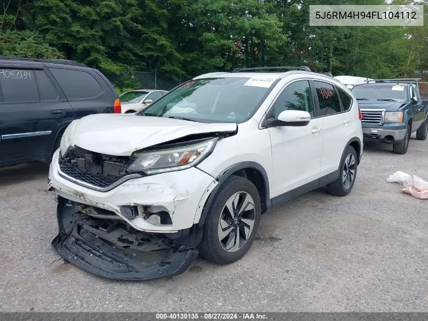 2015 Honda Cr-V Touring VIN: 5J6RM4H94FL104112 Lot: 40130135