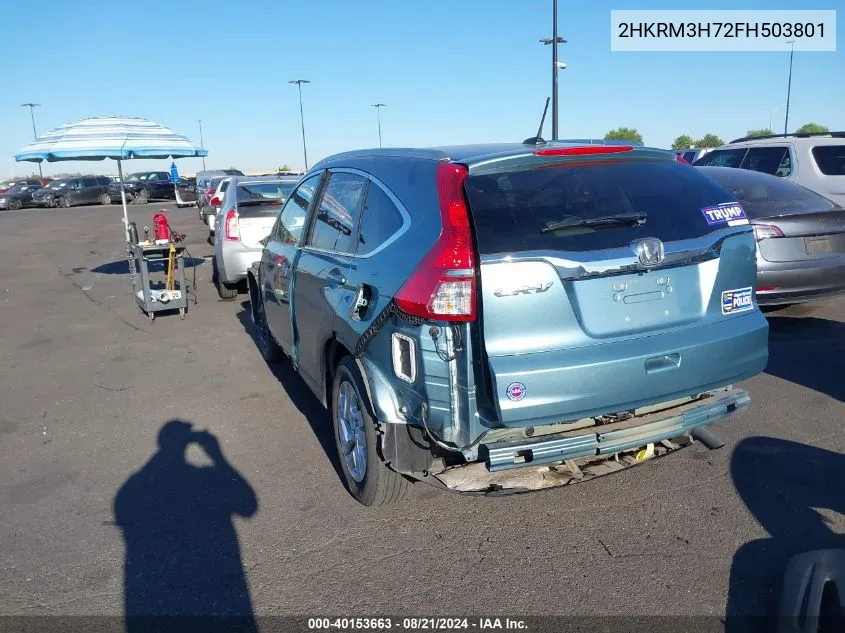 2015 Honda Cr-V Ex-L VIN: 2HKRM3H72FH503801 Lot: 40153663