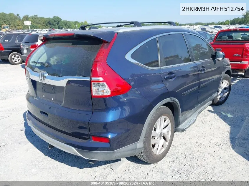 2015 Honda Cr-V Ex-L VIN: 2HKRM3H79FH512754 Lot: 40195389