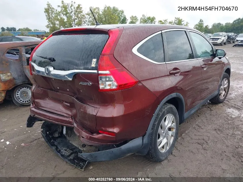 2015 Honda Cr-V Ex VIN: 2HKRM4H54FH704670 Lot: 40252760