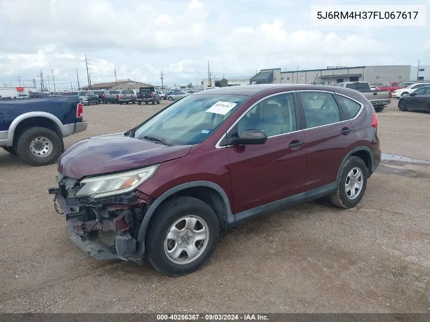 2015 Honda Cr-V Lx VIN: 5J6RM4H37FL067617 Lot: 40256367