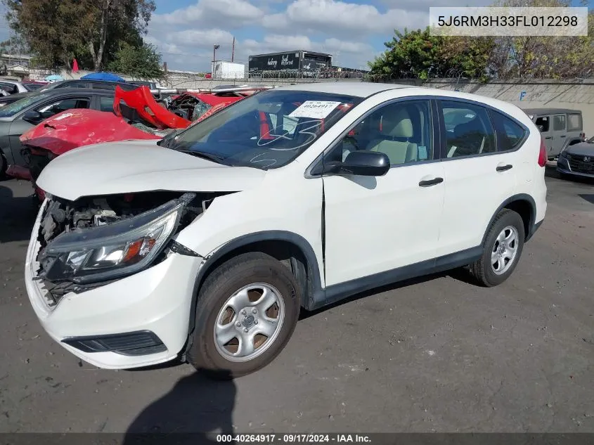 2015 Honda Cr-V Lx VIN: 5J6RM3H33FL012298 Lot: 40264917