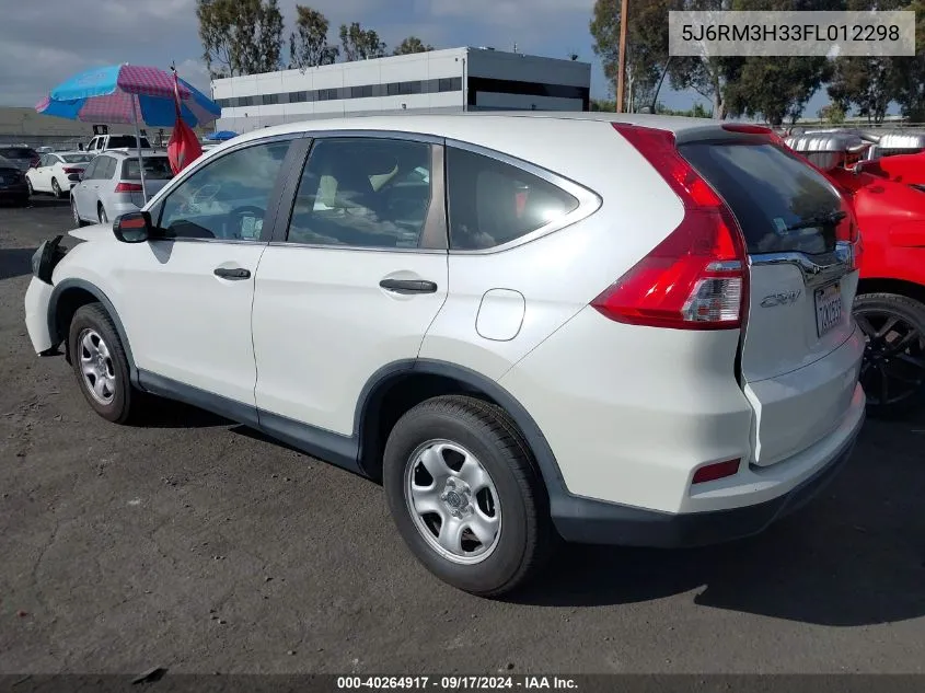 2015 Honda Cr-V Lx VIN: 5J6RM3H33FL012298 Lot: 40264917