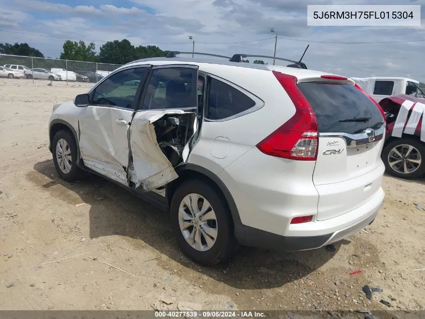 2015 Honda Cr-V Ex-L VIN: 5J6RM3H75FL015304 Lot: 40277539