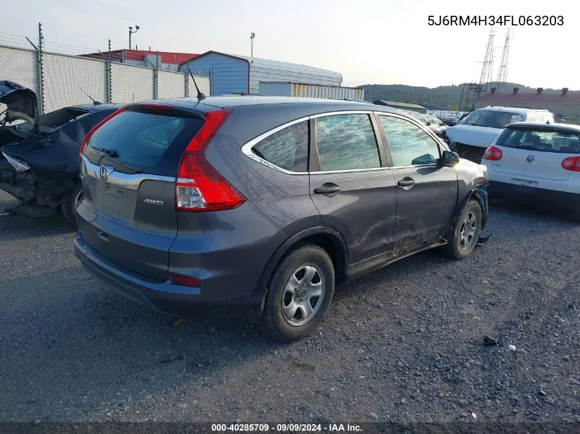 2015 Honda Cr-V Lx VIN: 5J6RM4H34FL063203 Lot: 40285709