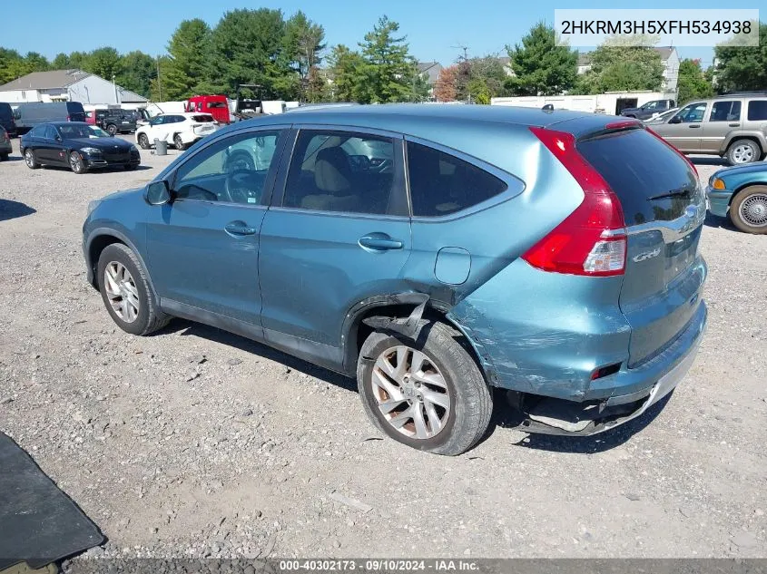 2015 Honda Cr-V Ex VIN: 2HKRM3H5XFH534938 Lot: 40302173