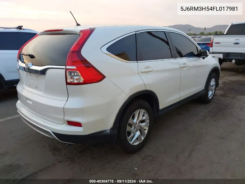 2015 Honda Cr-V Ex VIN: 5J6RM3H54FL017981 Lot: 40304778