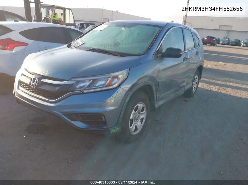 2015 Honda Cr-V Lx VIN: 2HKRM3H34FH552656 Lot: 40315333