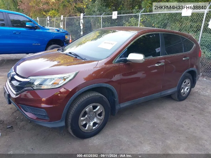 2015 Honda Cr-V Lx VIN: 2HKRM4H33FH638840 Lot: 40320382