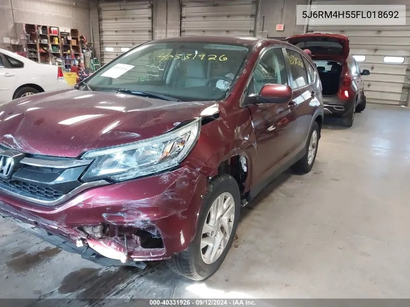 2015 Honda Cr-V Ex VIN: 5J6RM4H55FL018692 Lot: 40331926