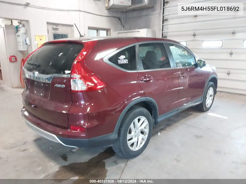 2015 Honda Cr-V Ex VIN: 5J6RM4H55FL018692 Lot: 40331926