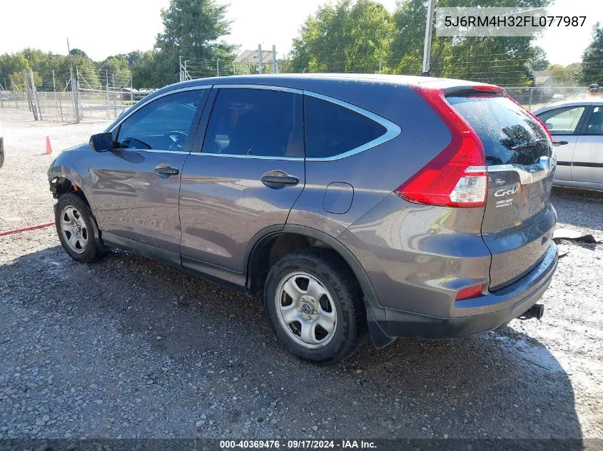 2015 Honda Cr-V Lx VIN: 5J6RM4H32FL077987 Lot: 40369476