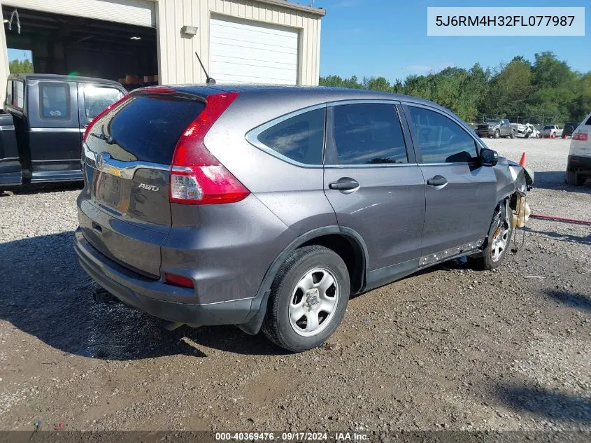 2015 Honda Cr-V Lx VIN: 5J6RM4H32FL077987 Lot: 40369476