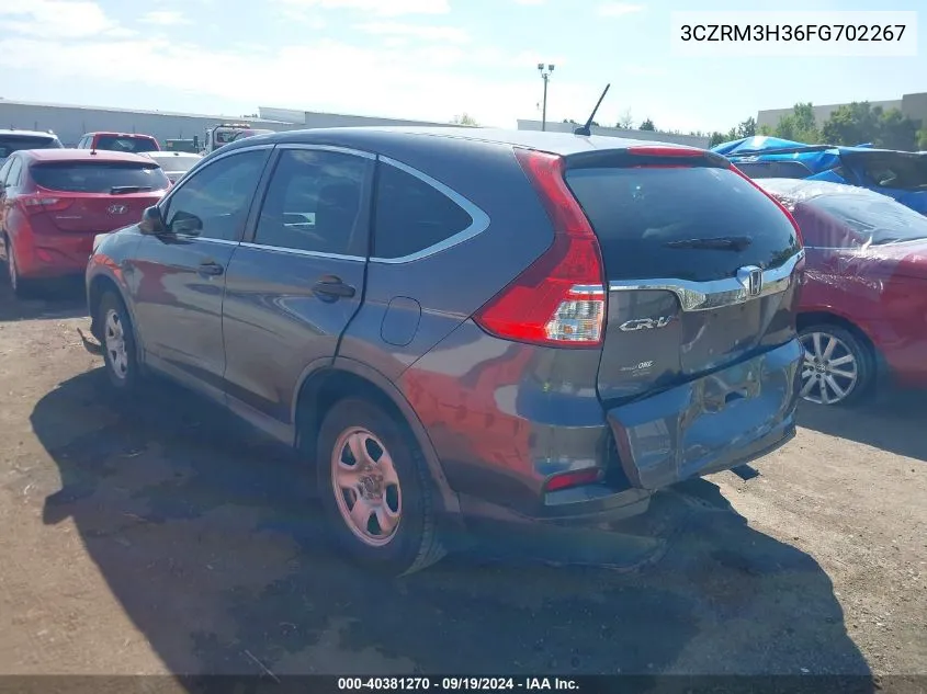 2015 Honda Cr-V Lx VIN: 3CZRM3H36FG702267 Lot: 40381270