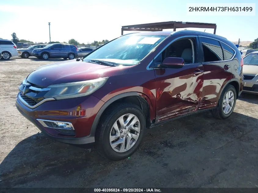 2015 Honda Cr-V Ex-L VIN: 2HKRM4H73FH631499 Lot: 40395824