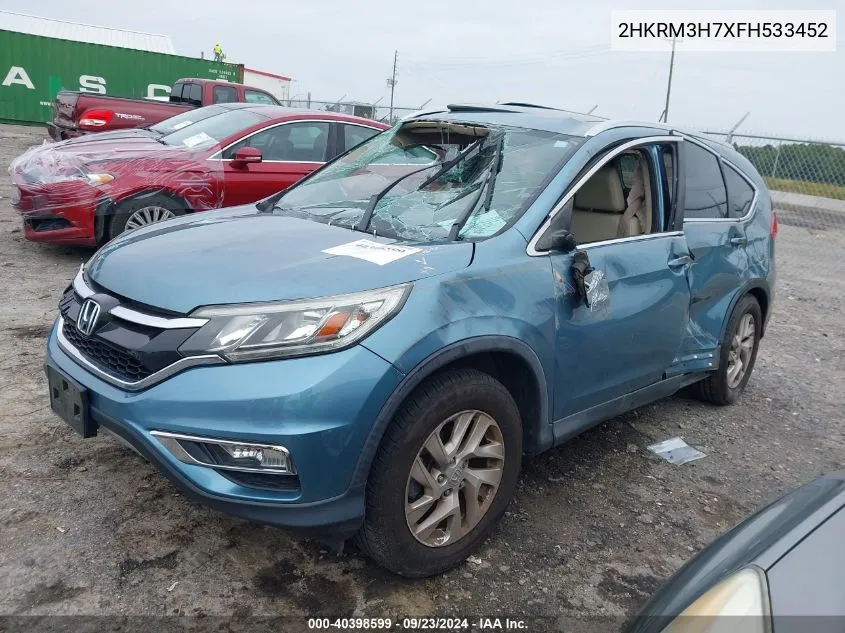 2015 Honda Cr-V Exl VIN: 2HKRM3H7XFH533452 Lot: 40398599