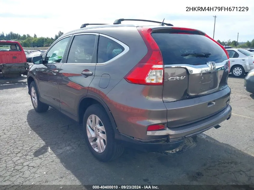 2015 Honda Cr-V Ex-L VIN: 2HKRM4H79FH671229 Lot: 40400010