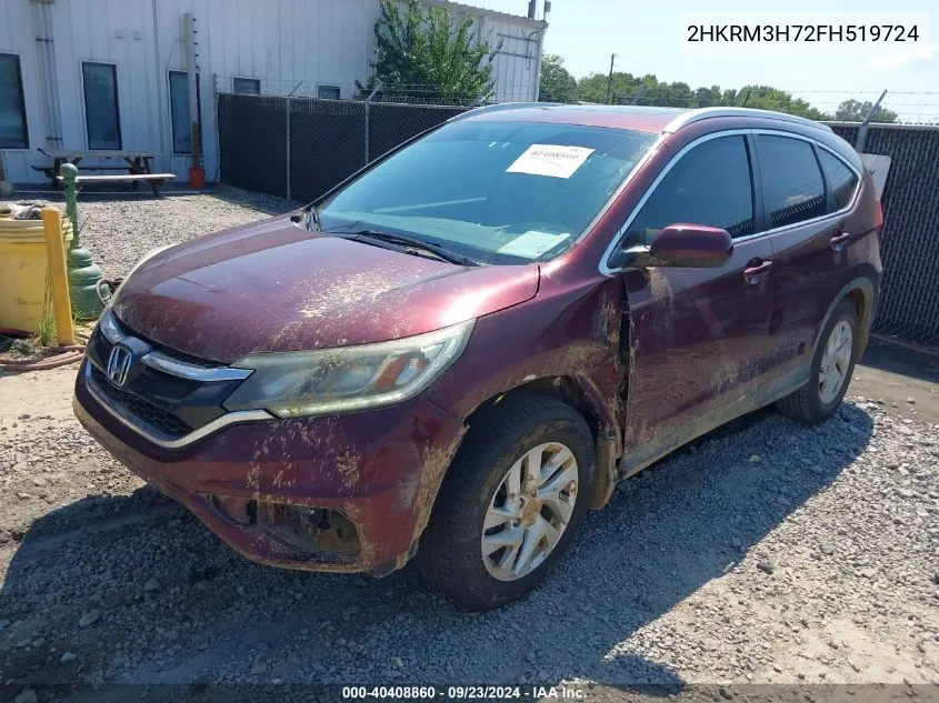 2015 Honda Cr-V Ex-L VIN: 2HKRM3H72FH519724 Lot: 40408860