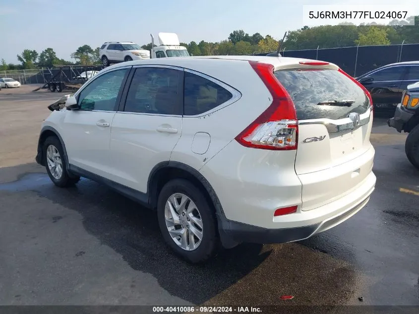 2015 Honda Cr-V Ex-L VIN: 5J6RM3H77FL024067 Lot: 40410086