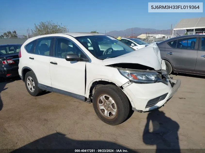 2015 Honda Cr-V Lx VIN: 5J6RM3H33FL019364 Lot: 40417251