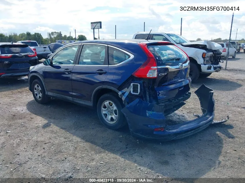 2015 Honda Cr-V Lx VIN: 3CZRM3H35FG700414 Lot: 40423115