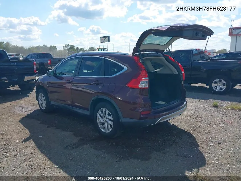 2015 Honda Cr-V Ex-L VIN: 2HKRM3H78FH523177 Lot: 40425253