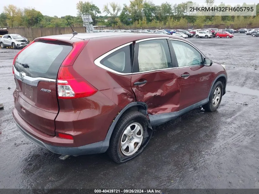 2015 Honda Cr-V Lx VIN: 2HKRM4H32FH605795 Lot: 40439721