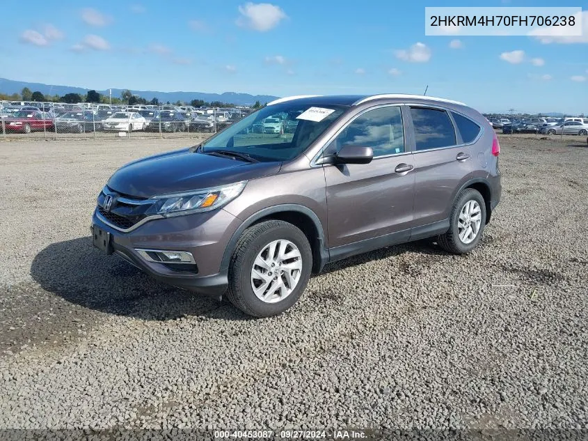 2015 Honda Cr-V Ex-L VIN: 2HKRM4H70FH706238 Lot: 40453087