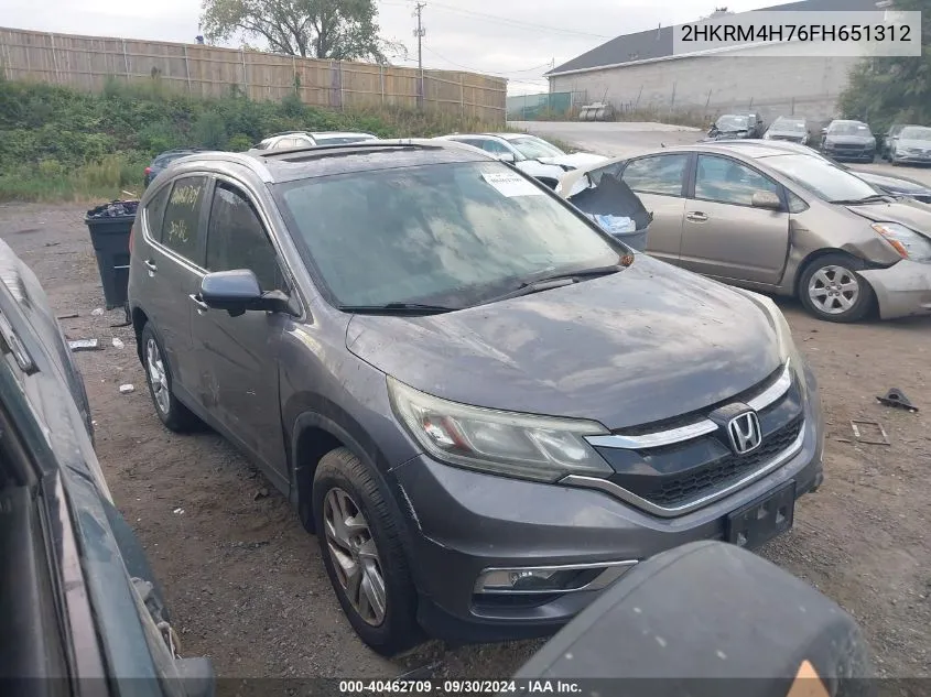 2015 Honda Cr-V Ex-L VIN: 2HKRM4H76FH651312 Lot: 40462709