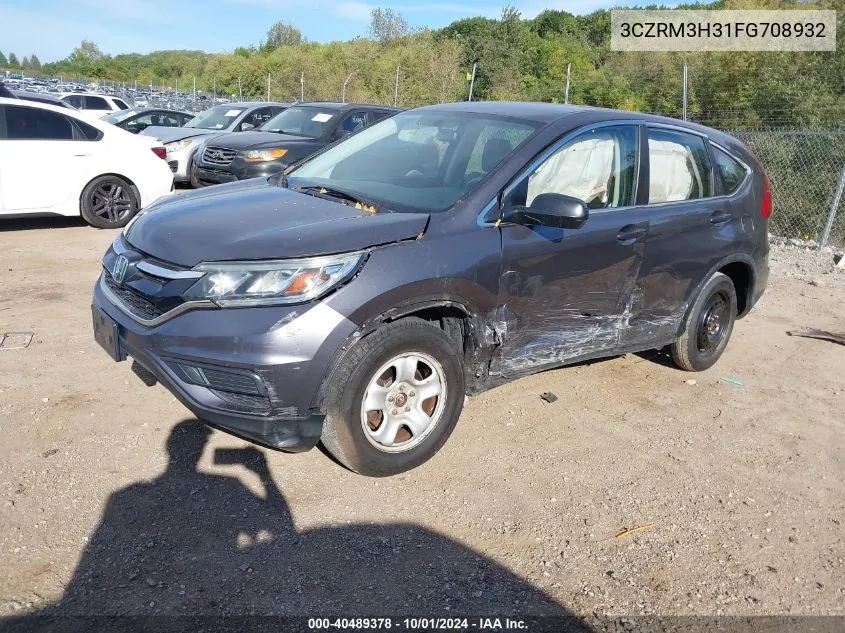 2015 Honda Cr-V Lx VIN: 3CZRM3H31FG708932 Lot: 40489378