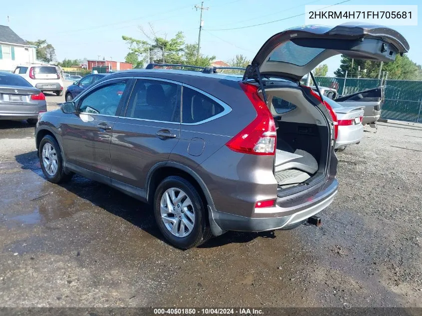 2015 Honda Cr-V Ex-L VIN: 2HKRM4H71FH705681 Lot: 40501850