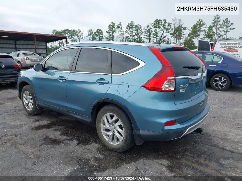 2015 Honda Cr-V Exl VIN: 2HKRM3H75FH535450 Lot: 40517429