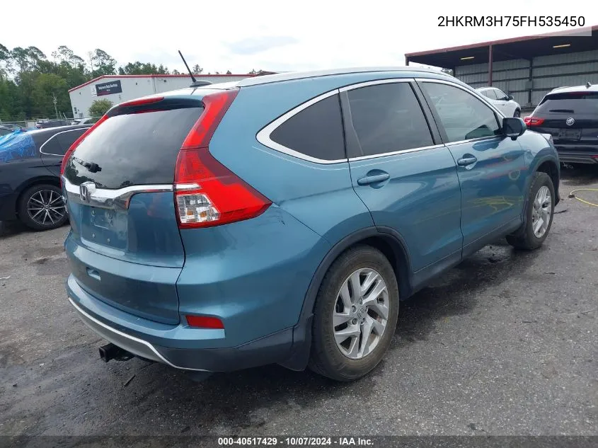 2015 Honda Cr-V Exl VIN: 2HKRM3H75FH535450 Lot: 40517429