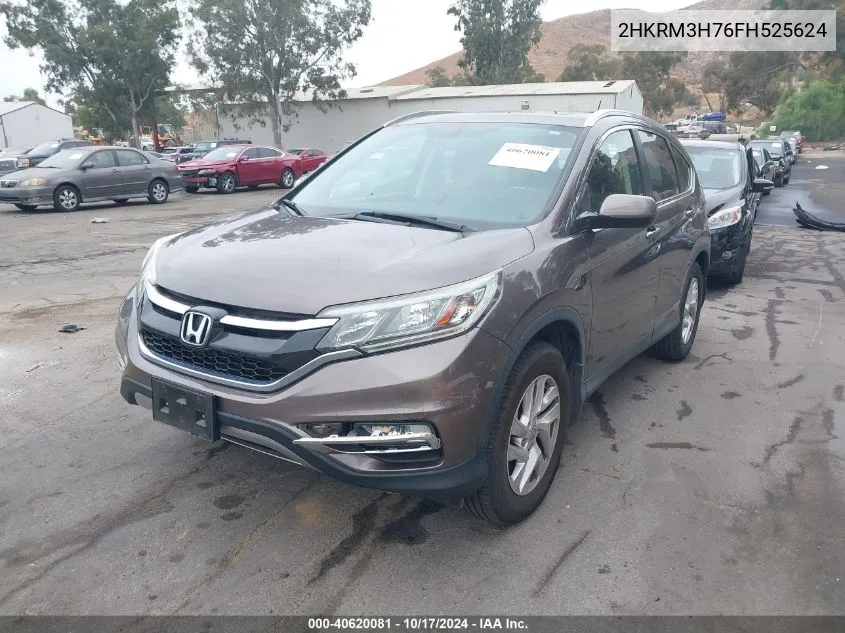 2015 Honda Cr-V Ex-L VIN: 2HKRM3H76FH525624 Lot: 40620081