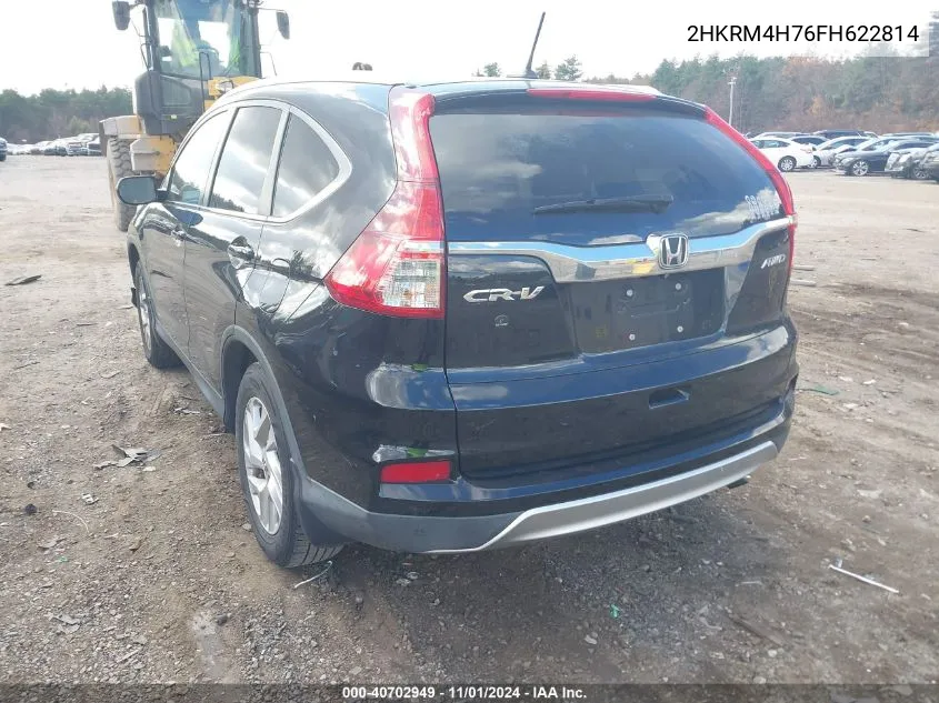 2015 Honda Cr-V Ex-L VIN: 2HKRM4H76FH622814 Lot: 40702949