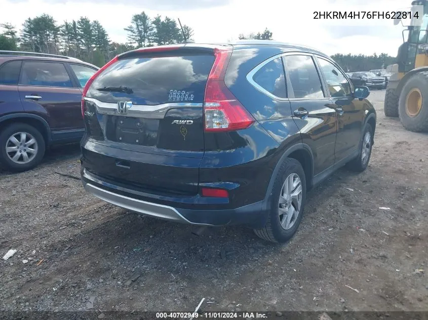 2015 Honda Cr-V Ex-L VIN: 2HKRM4H76FH622814 Lot: 40702949