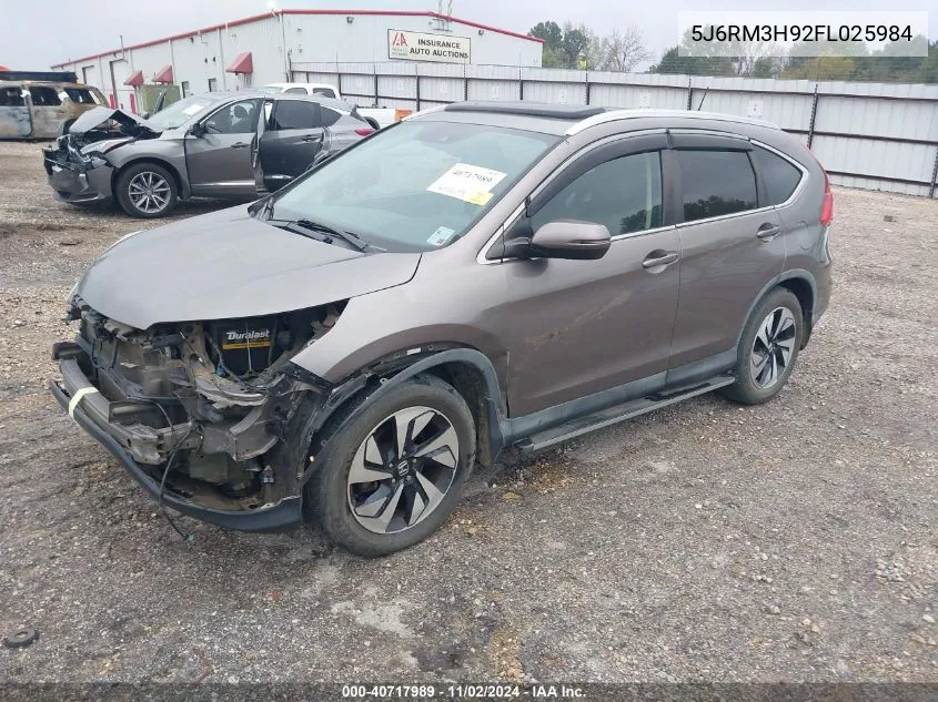 2015 Honda Cr-V Touring VIN: 5J6RM3H92FL025984 Lot: 40717989