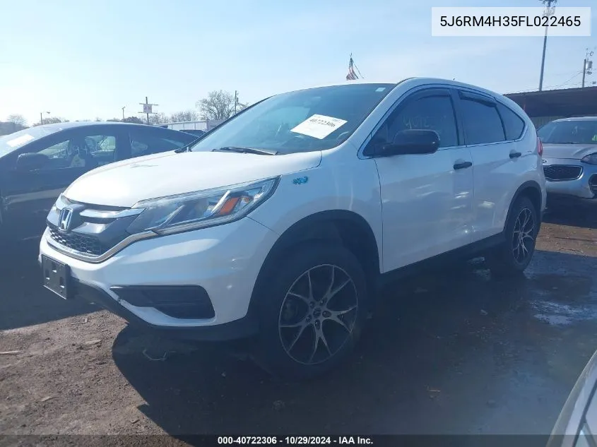 2015 Honda Cr-V Lx VIN: 5J6RM4H35FL022465 Lot: 40722306