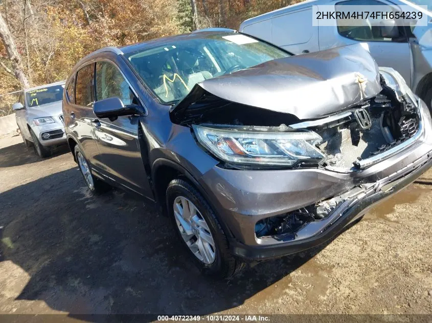 2015 Honda Cr-V Ex-L VIN: 2HKRM4H74FH654239 Lot: 40722349