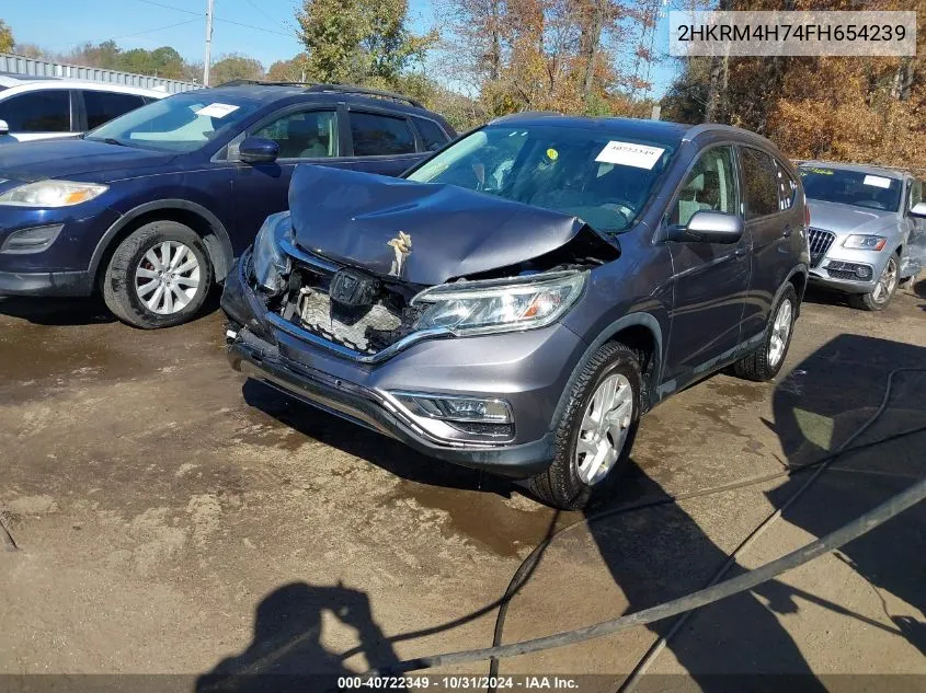 2015 Honda Cr-V Ex-L VIN: 2HKRM4H74FH654239 Lot: 40722349