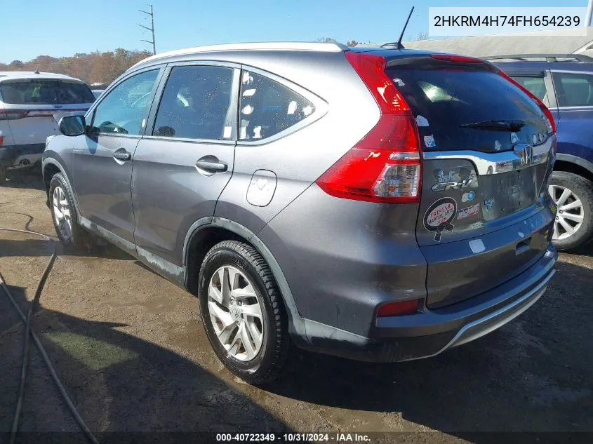 2015 Honda Cr-V Ex-L VIN: 2HKRM4H74FH654239 Lot: 40722349