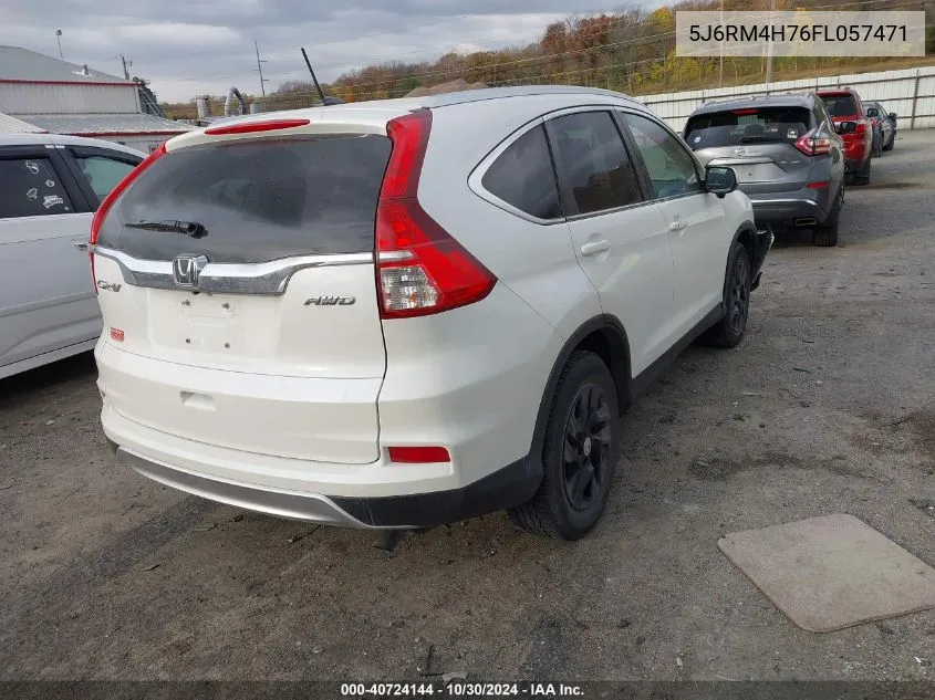 2015 Honda Cr-V Ex-L VIN: 5J6RM4H76FL057471 Lot: 40724144