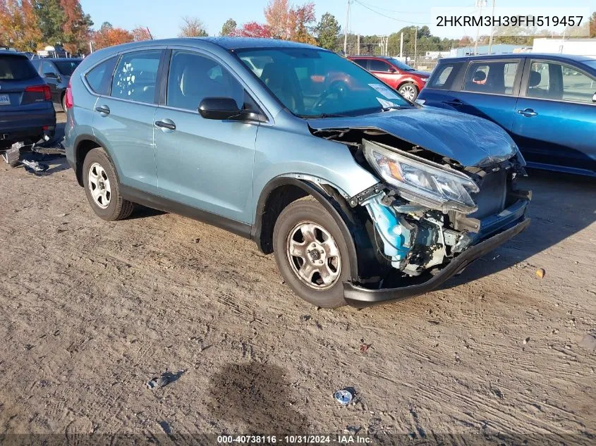 2015 Honda Cr-V Lx VIN: 2HKRM3H39FH519457 Lot: 40738116