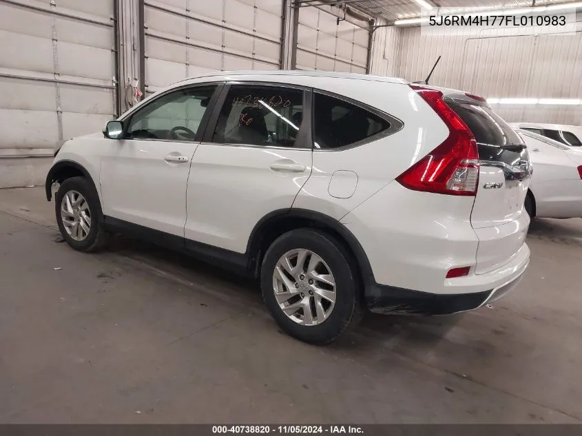 2015 Honda Cr-V Ex-L VIN: 5J6RM4H77FL010983 Lot: 40738820