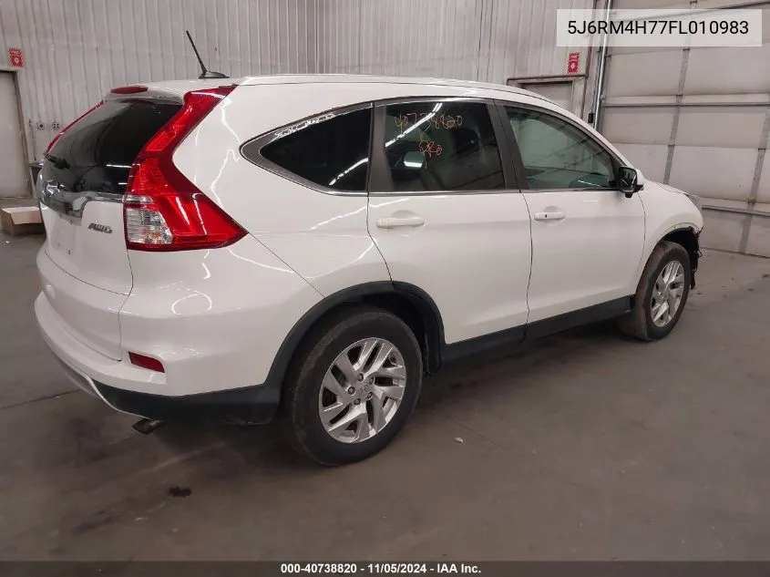 2015 Honda Cr-V Ex-L VIN: 5J6RM4H77FL010983 Lot: 40738820