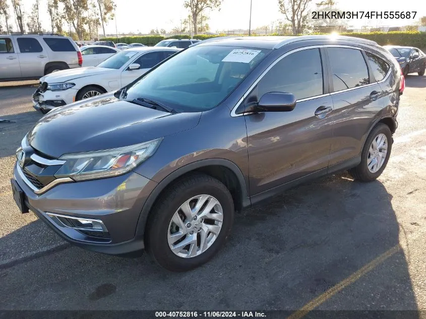 2015 Honda Cr-V Ex-L VIN: 2HKRM3H74FH555687 Lot: 40752816