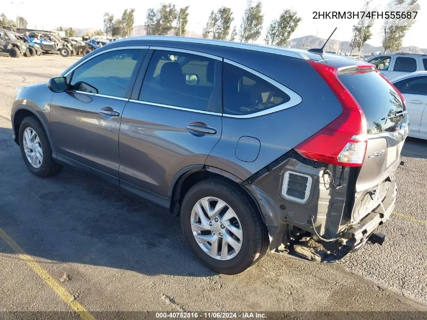 2015 Honda Cr-V Ex-L VIN: 2HKRM3H74FH555687 Lot: 40752816