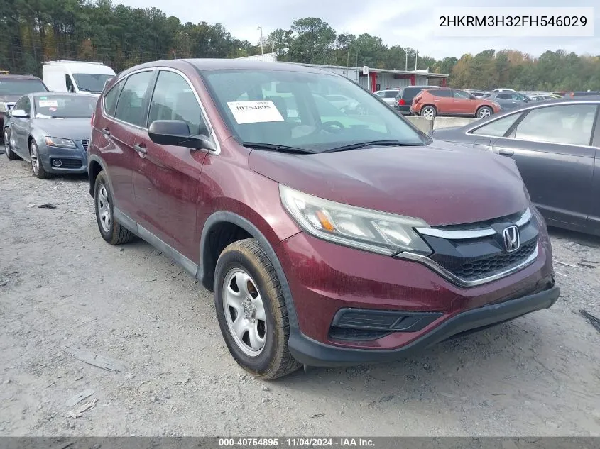 2015 Honda Cr-V Lx VIN: 2HKRM3H32FH546029 Lot: 40754895